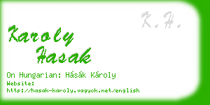 karoly hasak business card